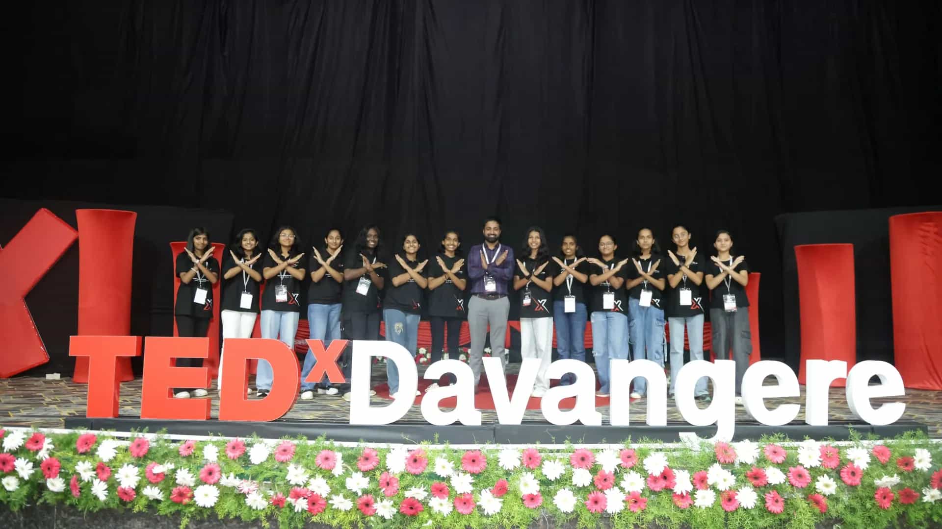 TEDxDavangere 2025 stage at Sri S. S. Ganesh Auditorium