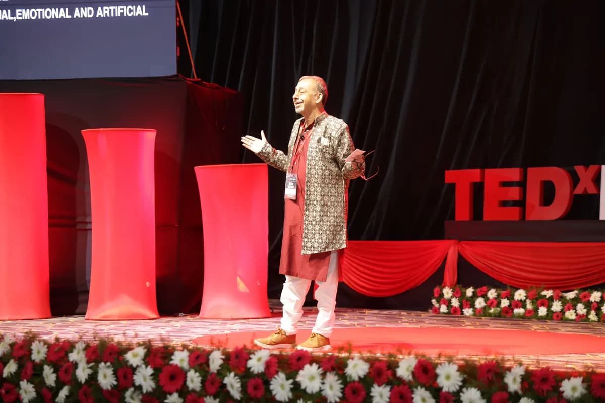 Prasanna Hanasoge Ramanna speaking at TEDxDavangere 2025