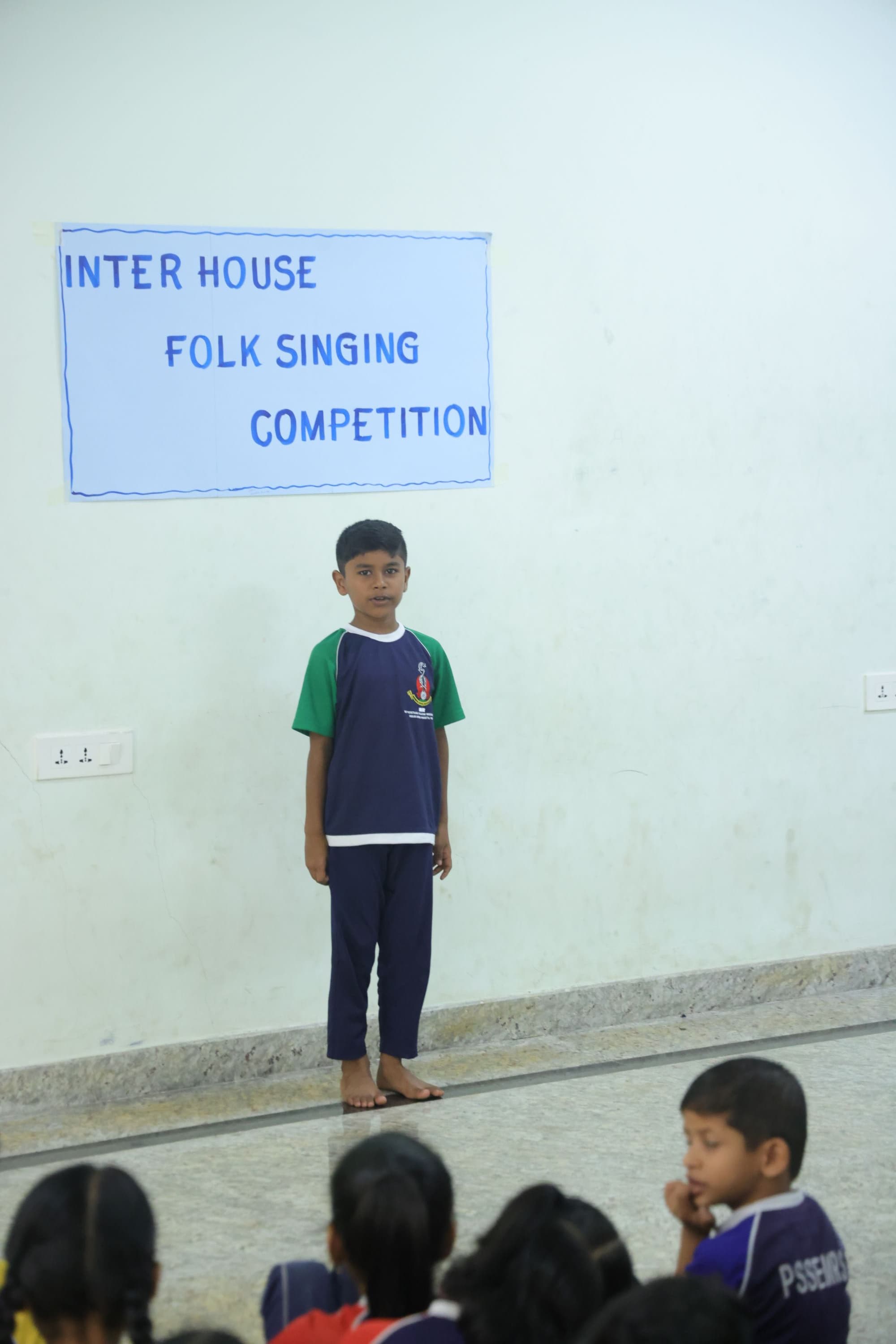 Inter-House Folk Singing Competition for Nursery, Lower Kindergarten (LKG), and Upper Kindergarten (UKG)